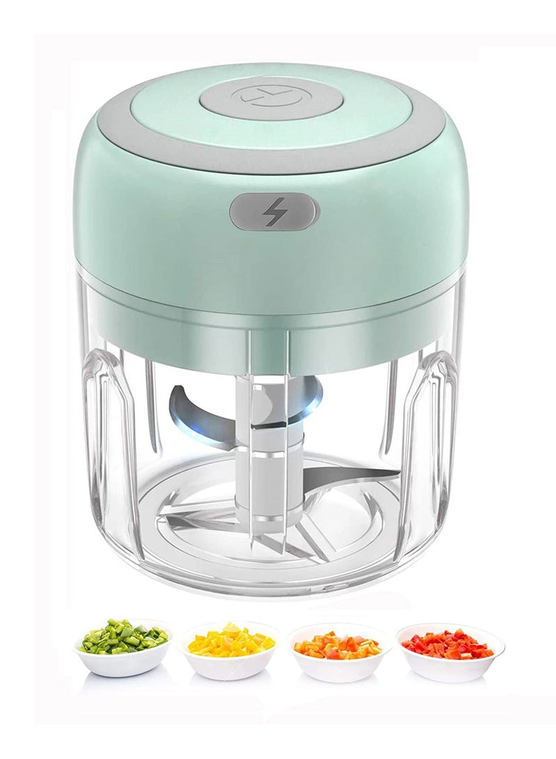 Electric Garlic Chopper 250ml Food Chopper Usb Mini Vegetable Chopper Garlic Chopper Onion Chopper Portable Small Food Processor Suitable For Garlic, Ginger, Chili, Vegetables, Green  - Image 1