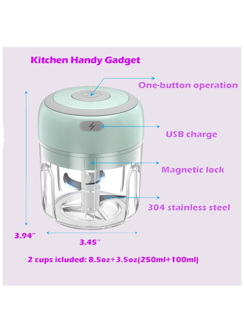 Electric Garlic Chopper 250ml Food Chopper Usb Mini Vegetable Chopper Garlic Chopper Onion Chopper Portable Small Food Processor Suitable For Garlic, Ginger, Chili, Vegetables, Green  - Image 3
