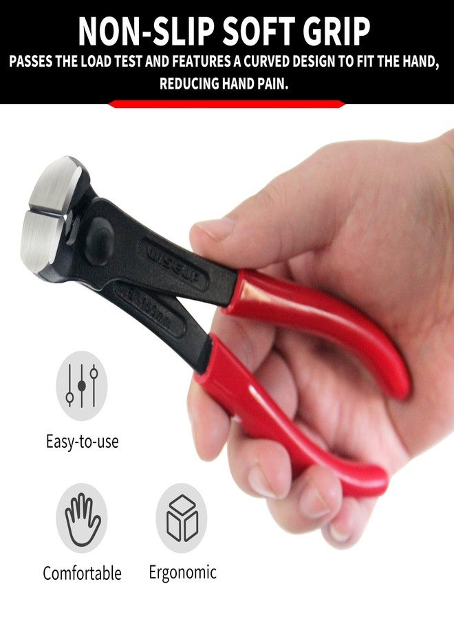 وايزأب كماشة سحب الأظافر من WISEUP، مقاس 7 بوصات، مصنوعة من الفولاذ الكروم الفاناديوم باللون الأسود، كماشة قطع طرفية، لأداة إزالة الدبابيس أو أدوات تركيب الأرضيات (7 بوصات) - Image 4