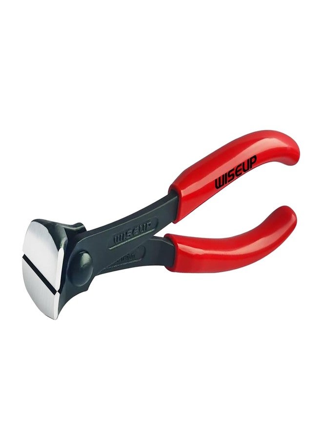 وايزأب كماشة سحب الأظافر من WISEUP، مقاس 7 بوصات، مصنوعة من الفولاذ الكروم الفاناديوم باللون الأسود، كماشة قطع طرفية، لأداة إزالة الدبابيس أو أدوات تركيب الأرضيات (7 بوصات) - Image 1