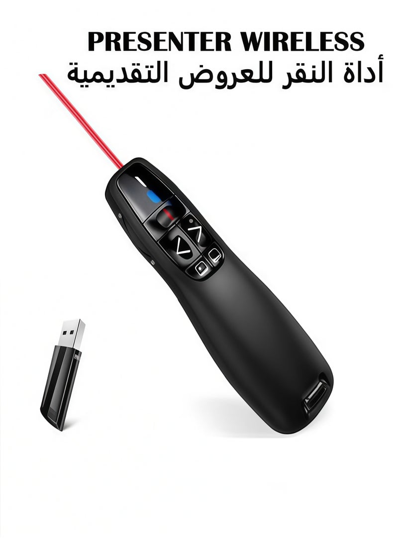 وايرلس مُعَرِّض PPT لاسلكي 2.4G مع قلم ليزر أحمر و جهاز تحكم عن بعد عبر USB - Image 1