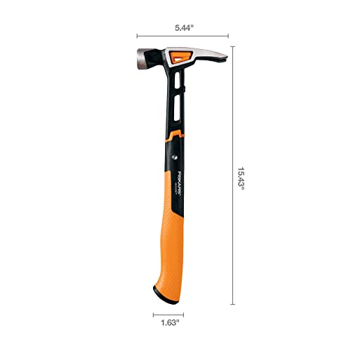 Fiskars Pro IsoCore 20 oz General Use Hammer 155 with Rip Claw ShockAbsorbing Grip and Magnetic Nail Starter Home Improvement DIY and Carpenter Tools - Image 3