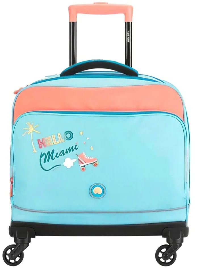 Back To School 4-Wheeled Trolley Bag - Miami Turquoise