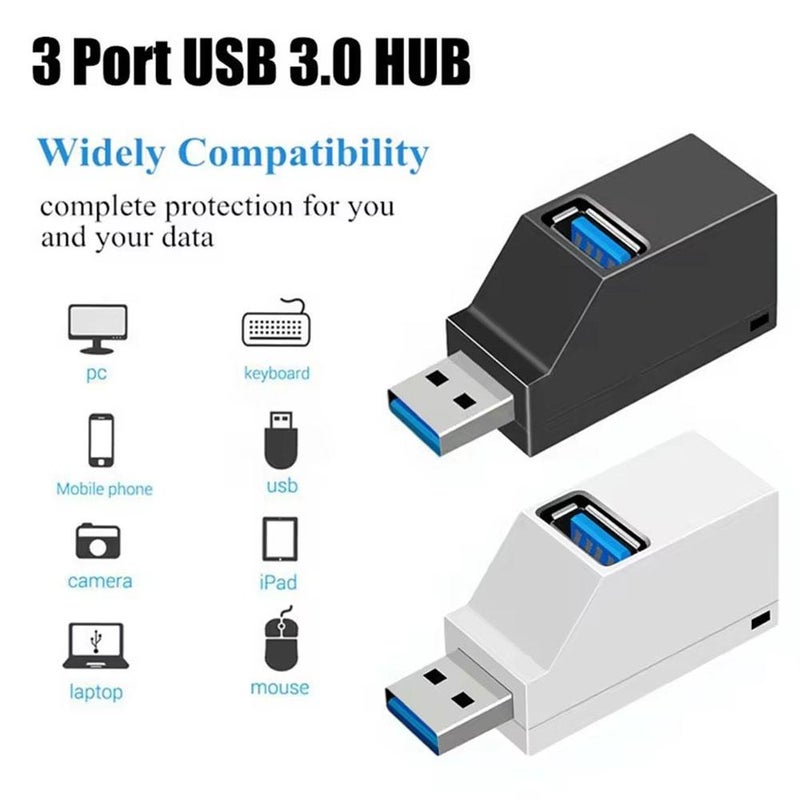 Portable multi-interface hub splitter with USB 3.0 high-speed hub, 3-port expansion hub, mini 1-to-3 splitter - Image 3