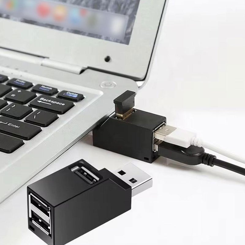 Portable multi-interface hub splitter with USB 3.0 high-speed hub, 3-port expansion hub, mini 1-to-3 splitter - Image 2