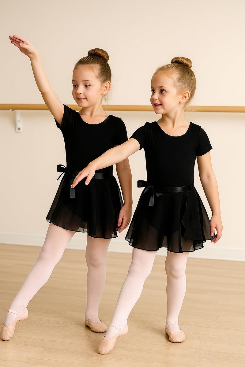 DANSHOW Girls Short Sleeve Leotard with Skirt Kids Dance Ballet Tutu Dresses(3027-L-06) - Image 5