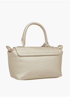 Flora Bella By Shoexpress Women Solid Crossbody Bag with Top Handle and Scarf Detail  - Image 4