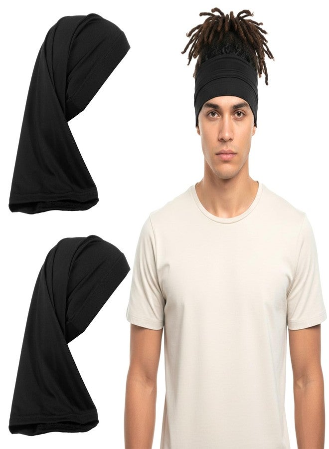 Tweruna 2 PCS Elastic Dreadlock Cap, Wide Stretchable Loc Cap for Men Women, Silky Loc Sock to Protect Hair - Image 1