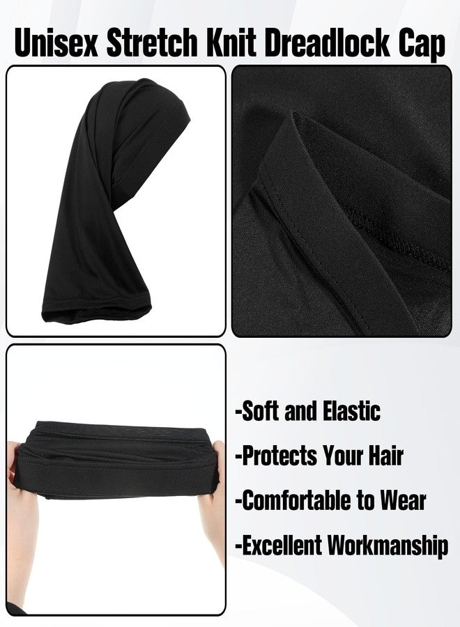 Tweruna 2 PCS Elastic Dreadlock Cap, Wide Stretchable Loc Cap for Men Women, Silky Loc Sock to Protect Hair - Image 4