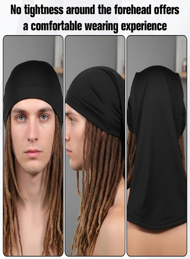 Tweruna 2 PCS Elastic Dreadlock Cap, Wide Stretchable Loc Cap for Men Women, Silky Loc Sock to Protect Hair - Image 5