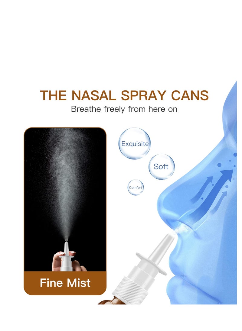 Nasal Spray Bottle, 6 Pcs 30ML/1oz Glass Amber, Refillable Fine Mist Sprayers Atomizers, Small Empty Nasal Sprayer with Funnels and Labels