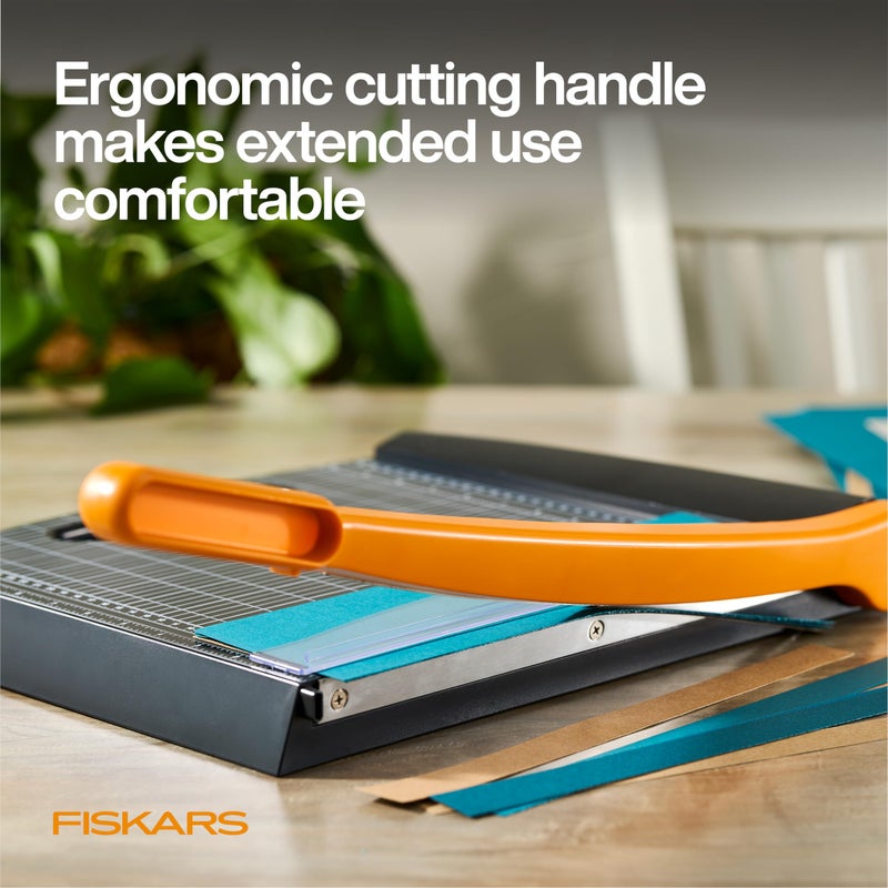 Fiskars Recycled Bypass Guillotine Paper Cutter, 12" Cut Length, Self-Sharpening, Paper Trimmer for Crafting and Scrapbooking, Arts and Crafts Supplies, Photo Cutter with 30% Recycled Materials - Image 5