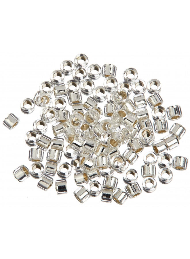 Miyuki DB041 7.2gm Delica Seed Beads, Size 11/0, Silver Lined Crystal - Image 3