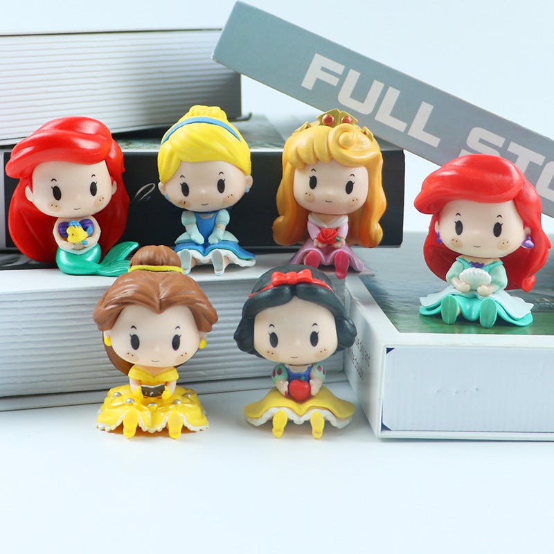 Princess Cake Topper: Compact Q Version Snow White & Mermaid Figurine - Durable High-Quality Plastic, Exquisite Fairy-Tale Design for Adult Collections, Birthday Parties & Themed Events - Image 3
