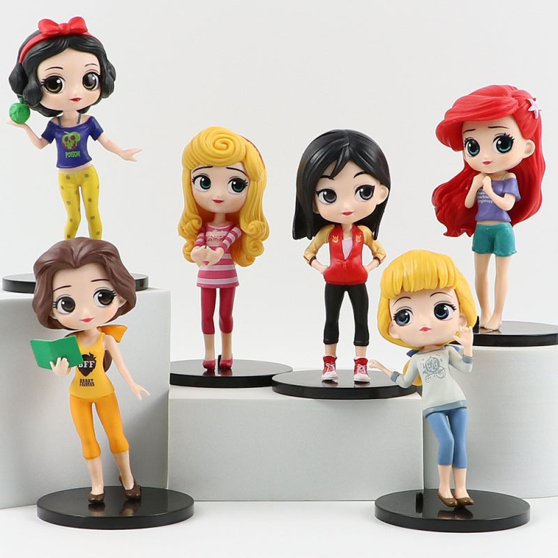 Princess Cake Topper: Compact Q Version Snow White & Mermaid Figurine - Durable High-Quality Plastic, Exquisite Fairy-Tale Design for Adult Collections, Birthday Parties & Themed Events - Image 2