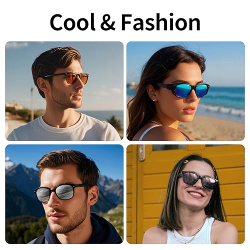 RCstyle HiBloks 2Pcs Polarized Clip-on Compatible with Ray-Ban Meta Wayfarer & Gen 2 (RW4008/RW4012 Large 53-22), Color Changing Clip Set for Rayban Meta Gen 2 Smart Glasses Discoloration Clip (Pink+Blue) - Image 5