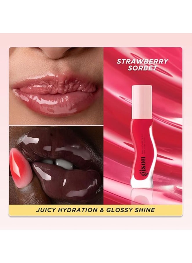 Gisou Gisou Honey Enriched Lip Moisturizing Oil (Strawberry Sorbet, Small Pack)  - Image 4