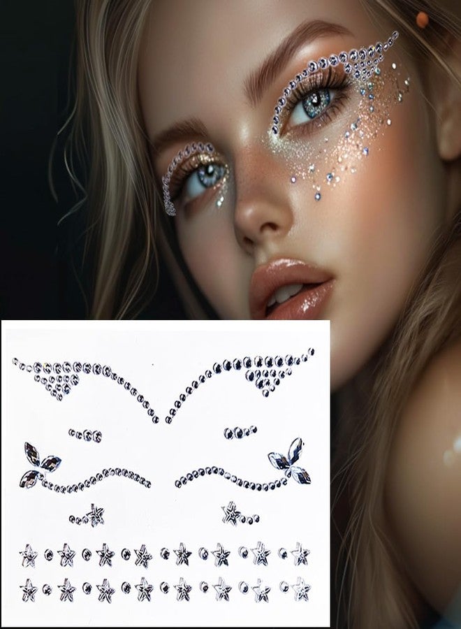 Leoars Eyeliner Gems,Rhinestone Festival Eyeliner Face Bindi Decorations Jewels Body Glitter Crystal Sticker for Men Women Kids Halloween Prank Makeup Costume,2-Pack - Image 2