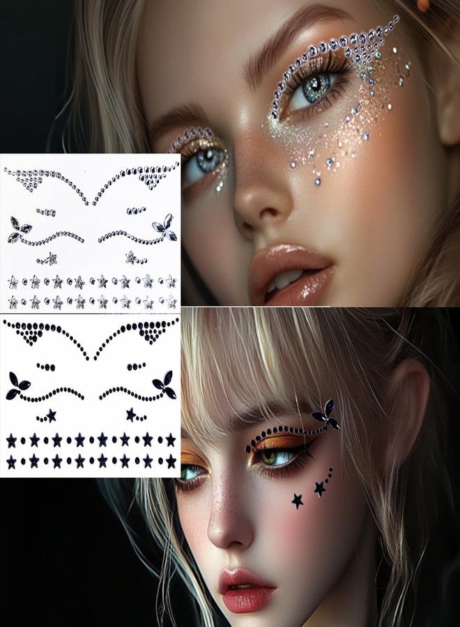 Leoars Eyeliner Gems,Rhinestone Festival Eyeliner Face Bindi Decorations Jewels Body Glitter Crystal Sticker for Men Women Kids Halloween Prank Makeup Costume,2-Pack - Image 1