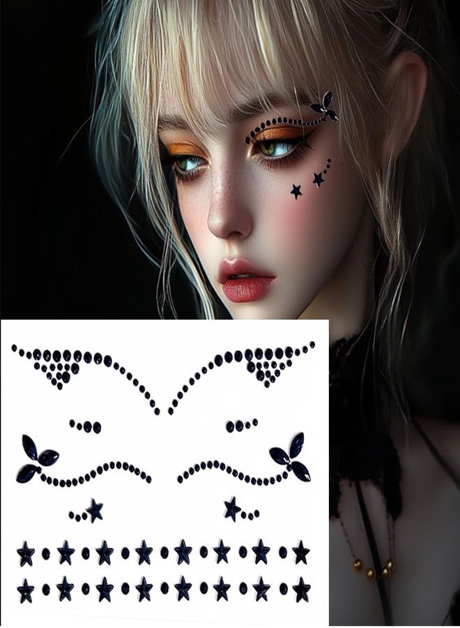 Leoars Eyeliner Gems,Rhinestone Festival Eyeliner Face Bindi Decorations Jewels Body Glitter Crystal Sticker for Men Women Kids Halloween Prank Makeup Costume,2-Pack - Image 3