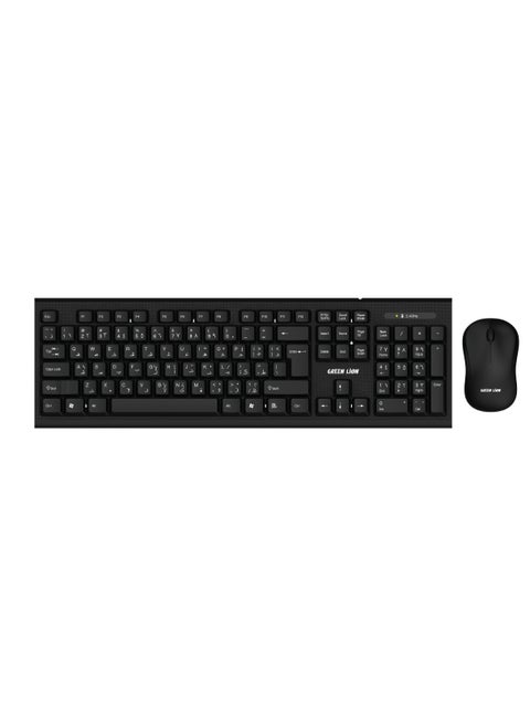 Wireless Keyboard and Mouse Combo Set 1200DPI / Square Type and Wireless ABS Mouse - Black