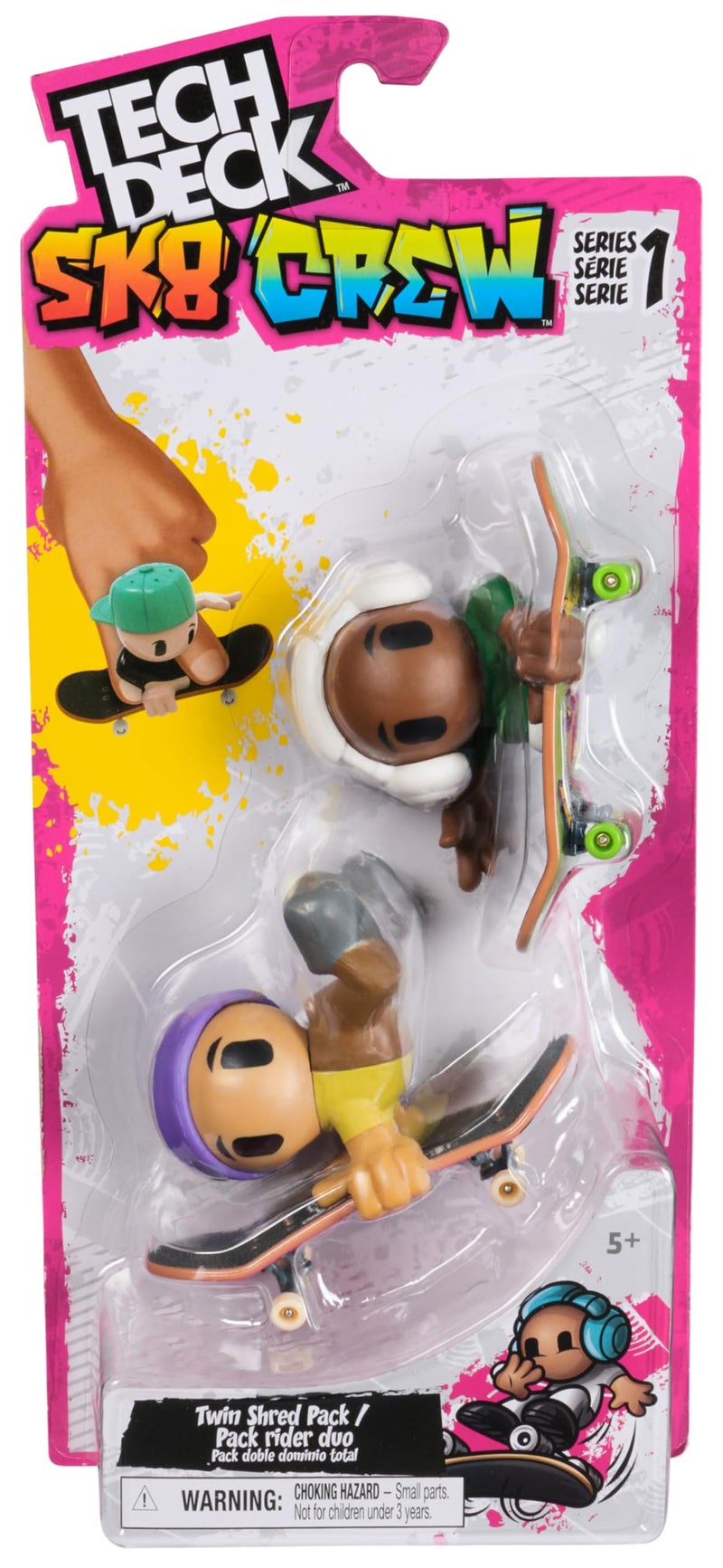 Tech Deck Sk8 Crew 2Pack Exclusive Fingerboards with Assistive Figures Collectible and Customisable Mini Skateboards Kids Toys for Ages 5 and up Styles May Vary - Image 2