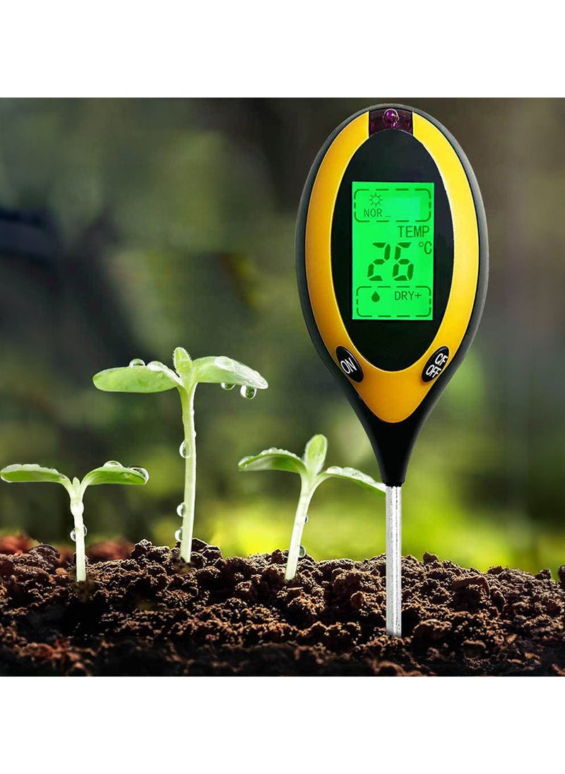 Generic Soil Hygrometer, 4 in 1 Soil Tester, Temperature/pH/light/Moisture Soil Tester Measuring Tool, Suitable For Indoor And Outdoor/Garden/Farm/Plant Moisture Sensor Meter Hygrometer  - Image 1