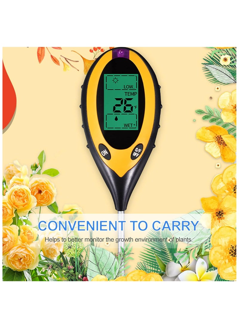 Generic Soil Hygrometer, 4 in 1 Soil Tester, Temperature/pH/light/Moisture Soil Tester Measuring Tool, Suitable For Indoor And Outdoor/Garden/Farm/Plant Moisture Sensor Meter Hygrometer  - Image 3
