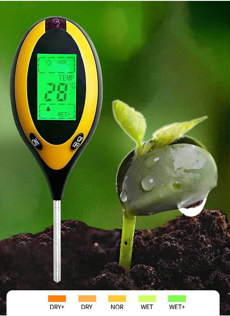 Generic Soil Hygrometer, 4 in 1 Soil Tester, Temperature/pH/light/Moisture Soil Tester Measuring Tool, Suitable For Indoor And Outdoor/Garden/Farm/Plant Moisture Sensor Meter Hygrometer  - Image 2