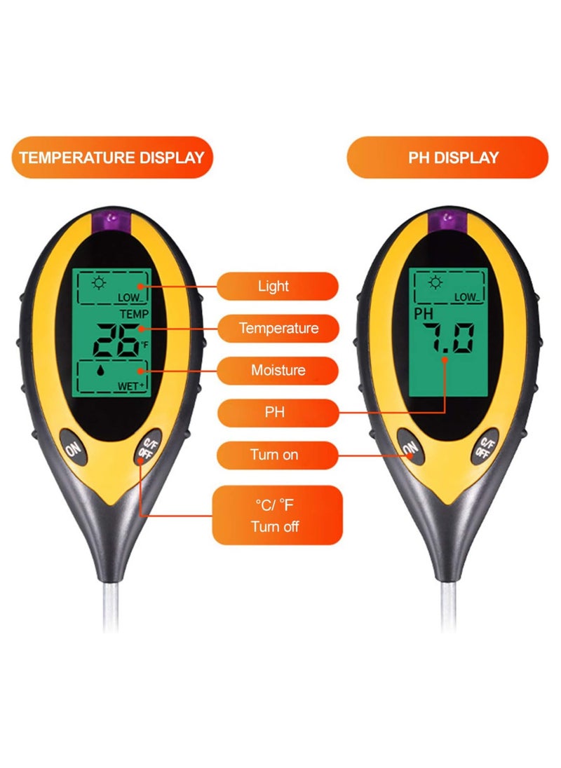 Generic Soil Hygrometer, 4 in 1 Soil Tester, Temperature/pH/light/Moisture Soil Tester Measuring Tool, Suitable For Indoor And Outdoor/Garden/Farm/Plant Moisture Sensor Meter Hygrometer  - Image 4