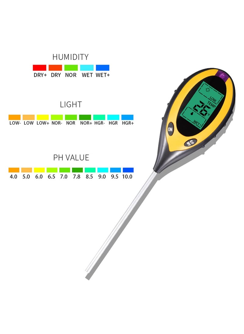 Generic - Soil Hygrometer, 4 in 1 Soil Tester, Temperature/pH/light/Moisture Soil Tester Measuring Tool, Suitable For Indoor And Outdoor/Garden/Farm/Plant Moisture Sensor Meter Hygrometer - Image 1