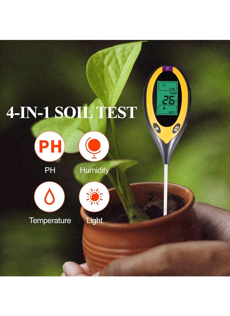 Generic - Soil Hygrometer, 4 in 1 Soil Tester, Temperature/pH/light/Moisture Soil Tester Measuring Tool, Suitable For Indoor And Outdoor/Garden/Farm/Plant Moisture Sensor Meter Hygrometer - Image 1