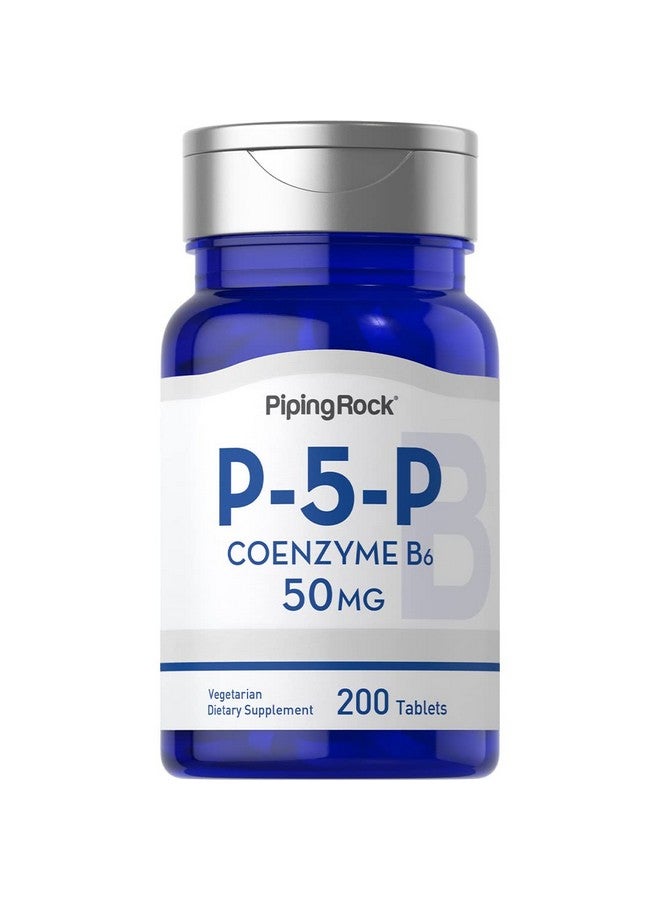 Piping Rock P5P Vitamin B6 | 50mg | 200 Tablets | Pyridoxal 5-Phosphate Supplement | Vegetarian, Non-GMO, Gluten Free - Image 1
