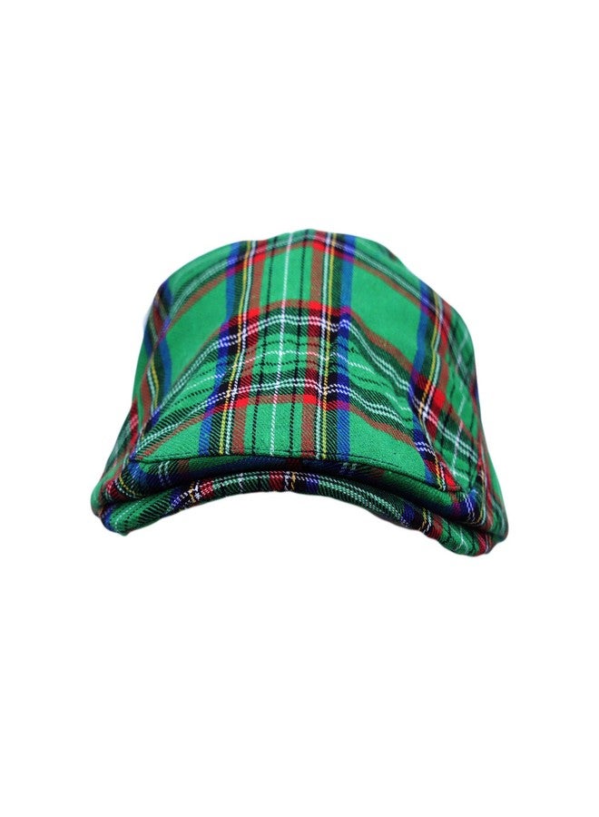 WITHMOONS Newsboy Flat Cap Tartan Check Plaid Outdoors Beret Hat YZ30078 (Green) - Image 2