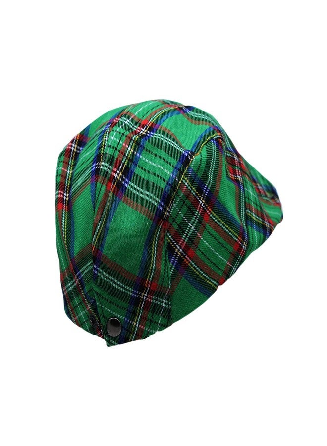 WITHMOONS Newsboy Flat Cap Tartan Check Plaid Outdoors Beret Hat YZ30078 (Green) - Image 4