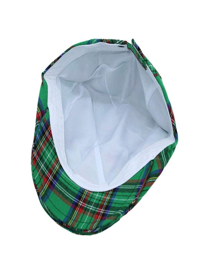 WITHMOONS Newsboy Flat Cap Tartan Check Plaid Outdoors Beret Hat YZ30078 (Green) - Image 5