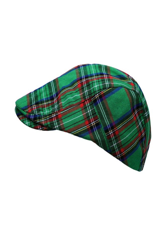 WITHMOONS Newsboy Flat Cap Tartan Check Plaid Outdoors Beret Hat YZ30078 (Green) - Image 3