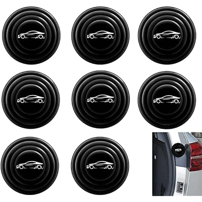 Unity Car Door Shock Absorber 8Pcs Pvc Silicone Soundproof Stickers Door Edge Guard Bumper Cushion Black - Image 1