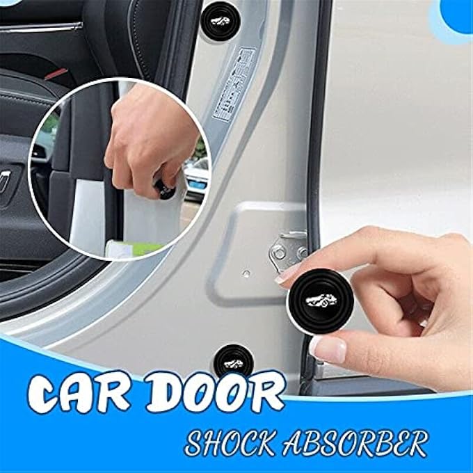 Unity Car Door Shock Absorber 8Pcs Pvc Silicone Soundproof Stickers Door Edge Guard Bumper Cushion Black - Image 3