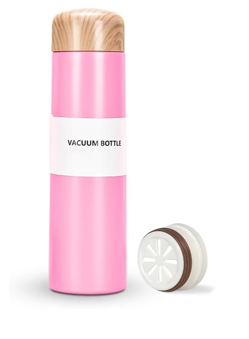 Generic Water Bottle, Vacuum Insulated Water Bottle 250ml, Slim Stainless Steel Thermos Cup, Pocket Thermos Wood Grain, Creative Outdoor Portable cup - Image 1