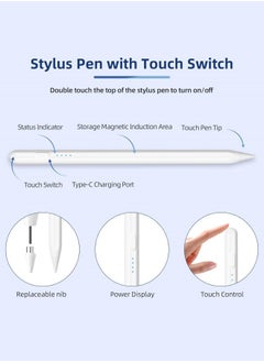 ZUKIMM Universal Stylus Pen for Android/IOS/Windows - Touch Pen with Magnetic for iPad Apple Pencil for Huawei/Lenovo/Samsung/Xiaomi(White)  - Image 5