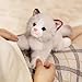 PEACH CAT Cat Stuffed Animal 98 Realistic Kitten Plushies Soft Plush Toys Gifts for Kids Grey and White - Image 4