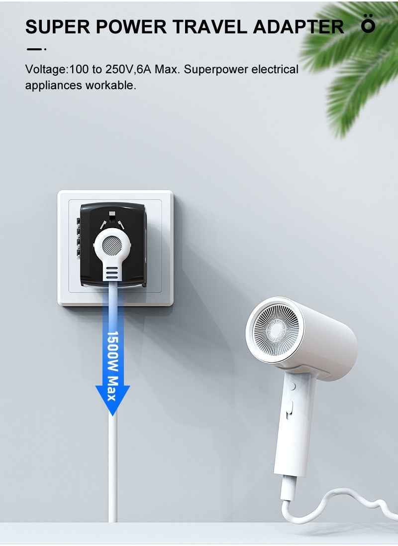 mriya - Universal Travel Adapter with Multi-USB and Type-C Port with Overcurrent Protection - Image 1