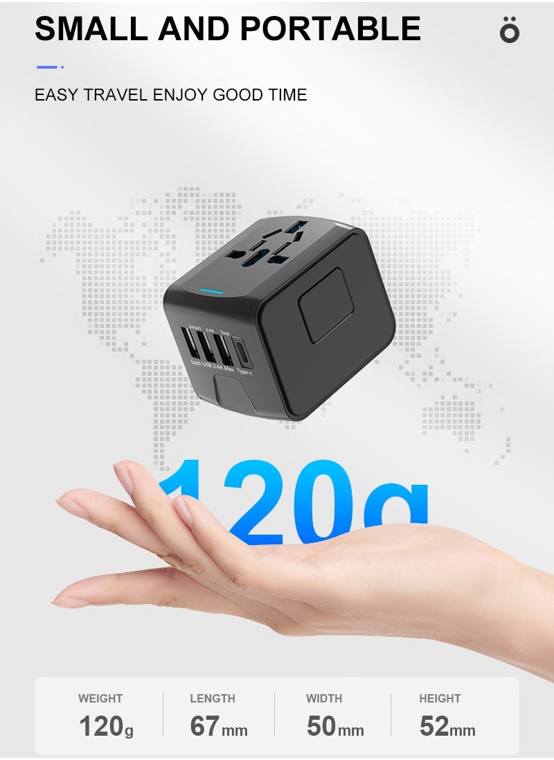mriya - Universal Travel Adapter with Multi-USB and Type-C Port with Overcurrent Protection - Image 1