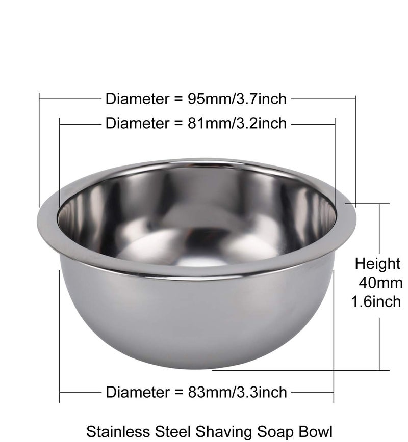 SANWA Deluxe Heavyweight Shaving Brush Razor Stand with Unbreakable Stainless Steel Shaving Bowl Set,Compatible with Gillette Fusion and Mach 3,Double Edge Safety Razor,Cartridge Razor - Image 3