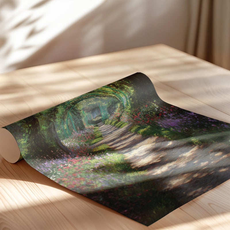 TNESSENTIAL Floral Garden Tunnel Painting Wall Art Poster or Canvas Print, Monet Inspired Pathway Landscape, Impressionist Nature Art Cottagecore Decor - Image 2