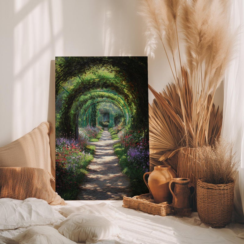TNESSENTIAL Floral Garden Tunnel Painting Wall Art Poster or Canvas Print, Monet Inspired Pathway Landscape, Impressionist Nature Art Cottagecore Decor - Image 5