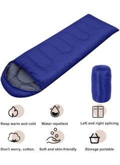 GGEROU Sleeping Bags Camping with Compression Sack, Ultralight Backpacking Sleeping Bags with Zipper, Suitable for Warm & Cold Weather for Hiking, Traveling, Outdoor Adventure Blue  - Image 2