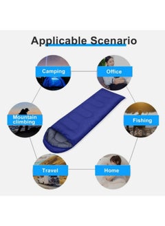 GGEROU Sleeping Bags Camping with Compression Sack, Ultralight Backpacking Sleeping Bags with Zipper, Suitable for Warm & Cold Weather for Hiking, Traveling, Outdoor Adventure Blue  - Image 3