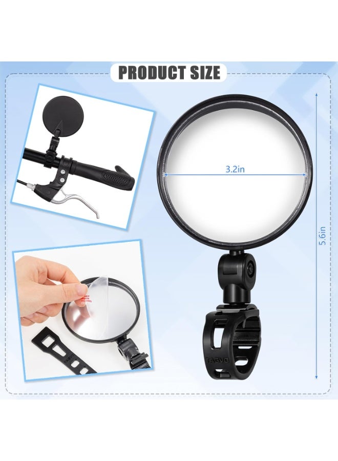 Cuken Bike Mirror, Bicycle Cycling Rear View Safe Mirrors, Adjustable Rotatable Handlebars Mounted Plastic Convex Mirror for Mountain Road Bikes  - Image 2